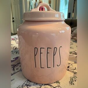 Rae Dunn Pink Ceramic PEEPS Canister